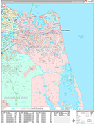 Virginia Beach Wall Map Premium Style